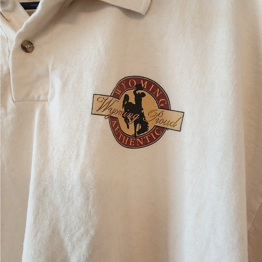 Vtg 90's Wyoming proud cowboy rodeo polo Anvil size mens 2xl - Picture 3 of 6